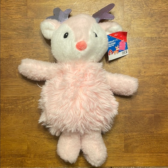 Dog Plush Pink Deer Toy with squeaker. Chew level 2 - Picture 1 of 4